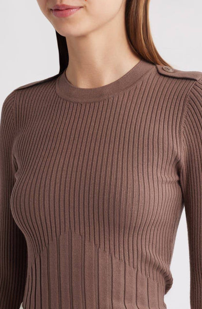 RS Vaux Rib Long Sleeve Viscose-blend Sweater Top