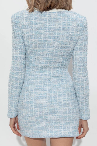 SP Blue Check Collar Mini Dress