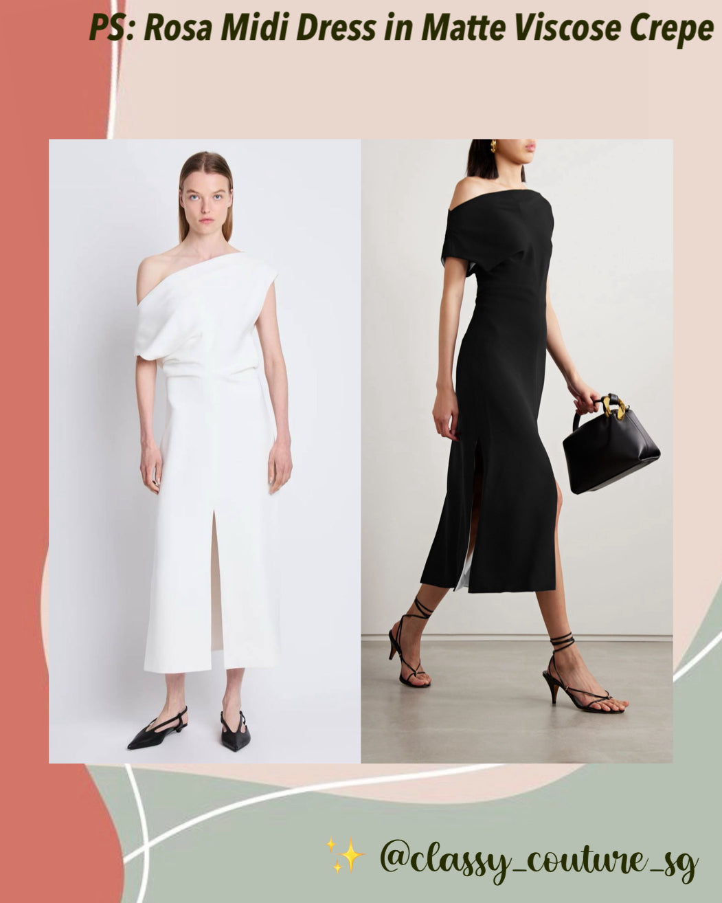 Mi Rosa Classy Collection PS Rosa Midi Dress in Matte Viscose Crepe – Classy Couture (SG)