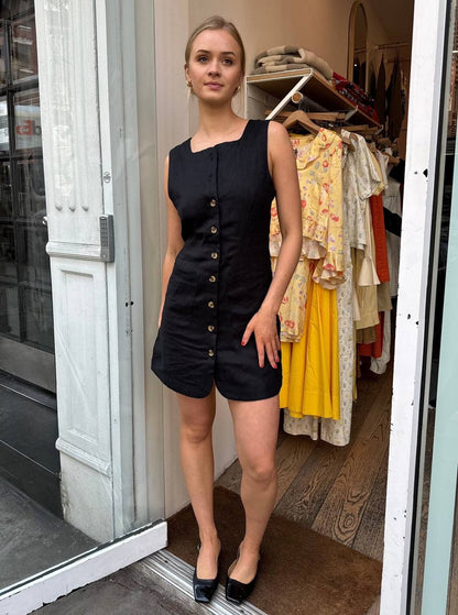 PSE Emma Button Down Linen Mini Dress