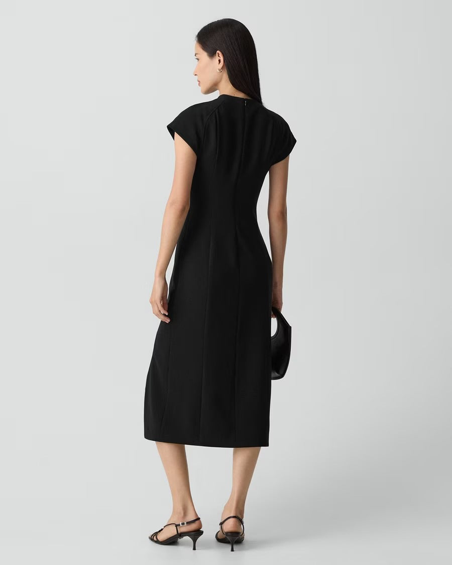 TH Admiral Crepe Short Sleeve Midi Dress