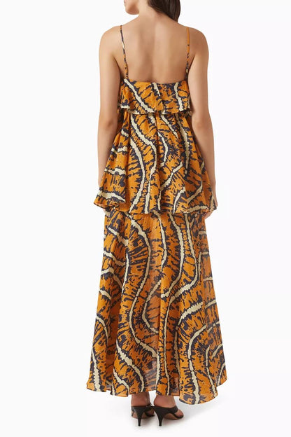 ALM Ripple Ramie Tiered Maxi Dress Sundress
