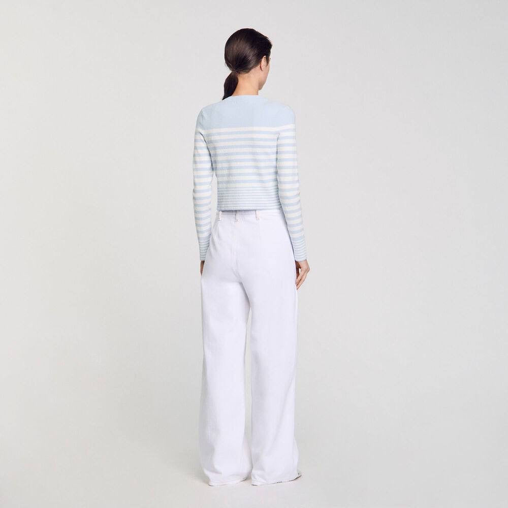 SD Biarritz Blue Stripe Cotton-knit Cardigan