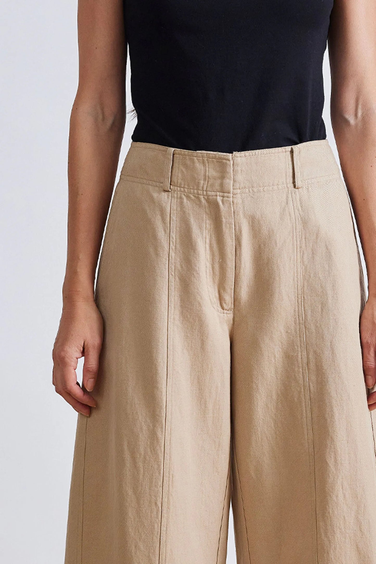 AA Malou Wide Leg Linen-Cotton Pants