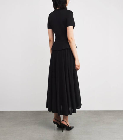SD Knitted Peplum Viscose-blend Midi Maxi Dress