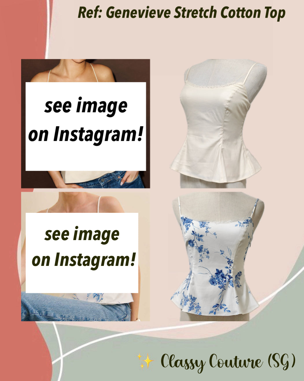 Ref Genevieve Stretch Cotton Top