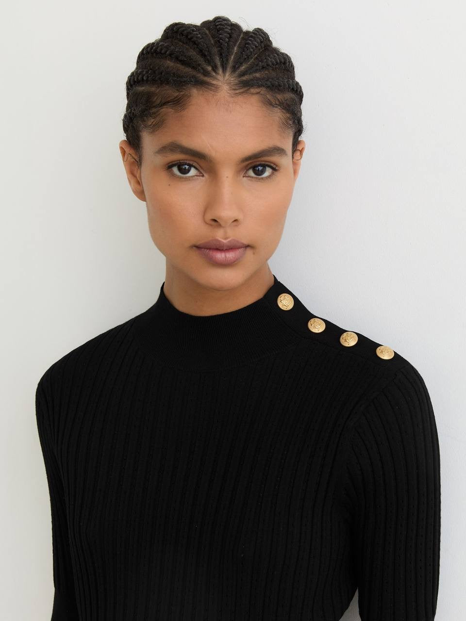 RS Harriet Button-Detail Knitted Midi Dress