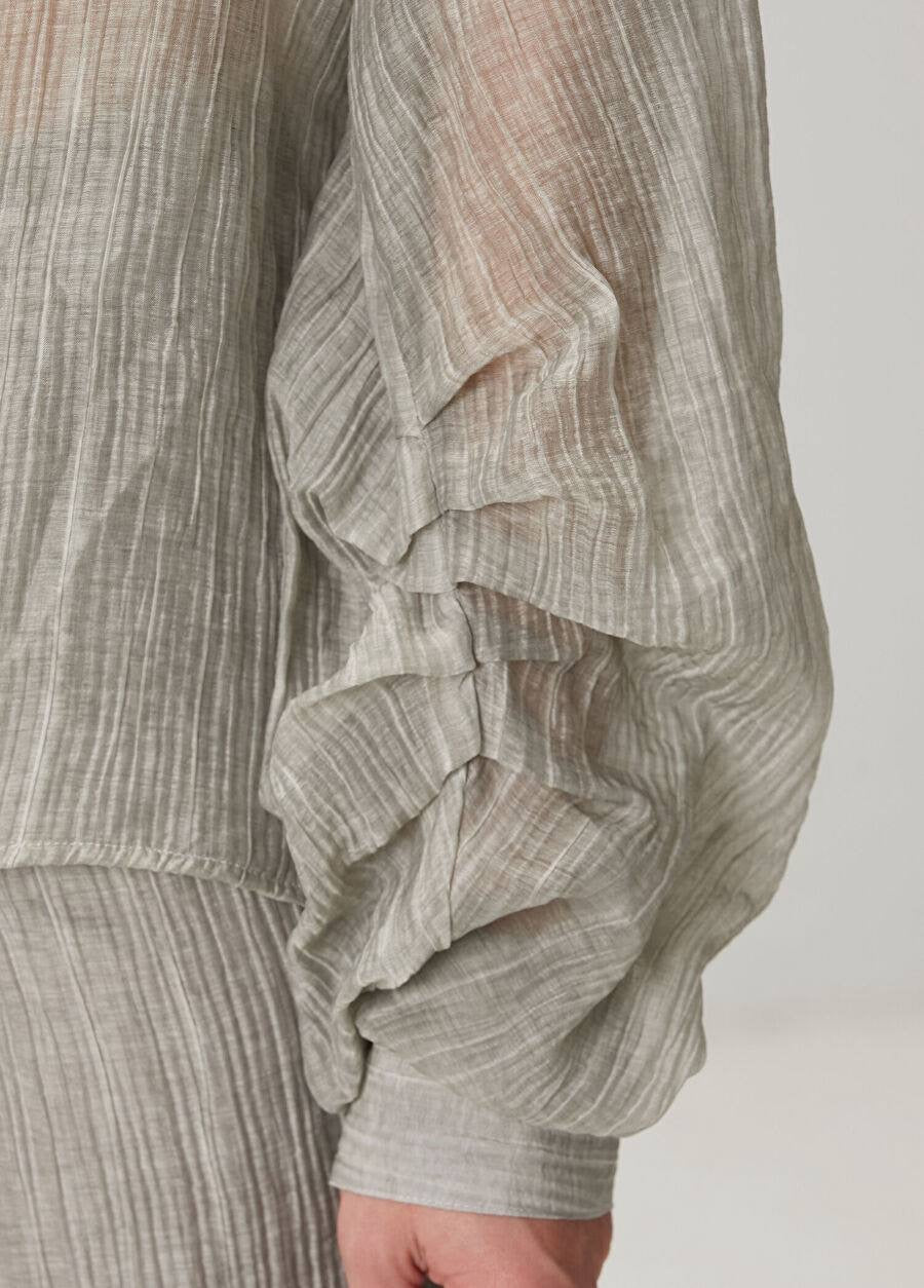TG Delfi Sheer Grey Blouse | Skirt