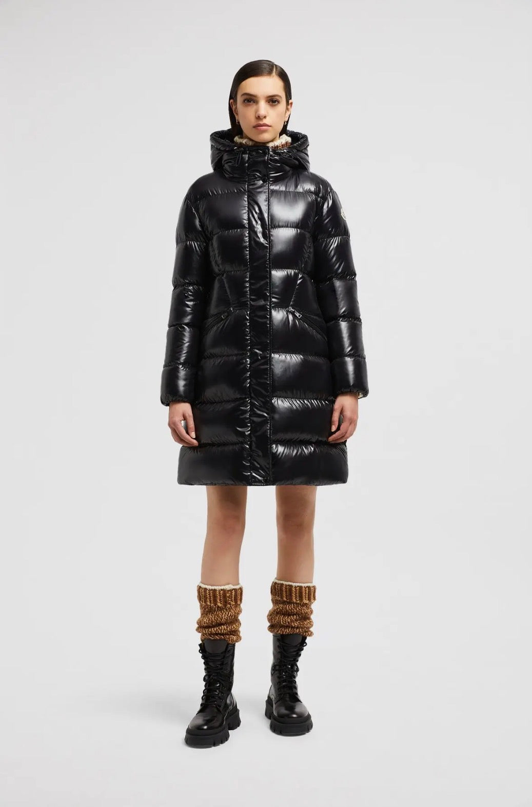 MC Bellevue Hooded Long Belted Down Jacket