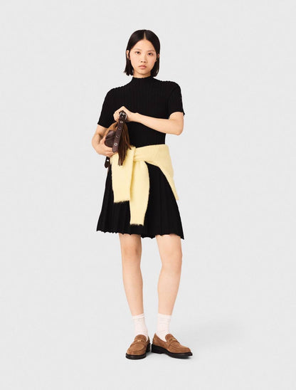 MJ Raffina Viscose-blend Knit Short Sleeve Clover Mini Dress
