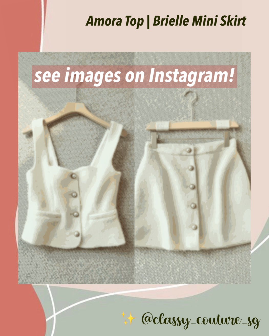Amora Top | Brielle Mini Skirt | vest wool-blend set