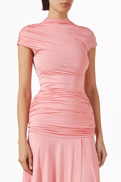 SP Pink Jersey Gathered Top