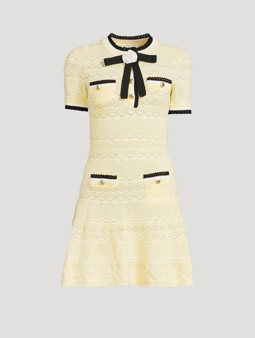 SP Yellow Pointelle Knit Mini Dress