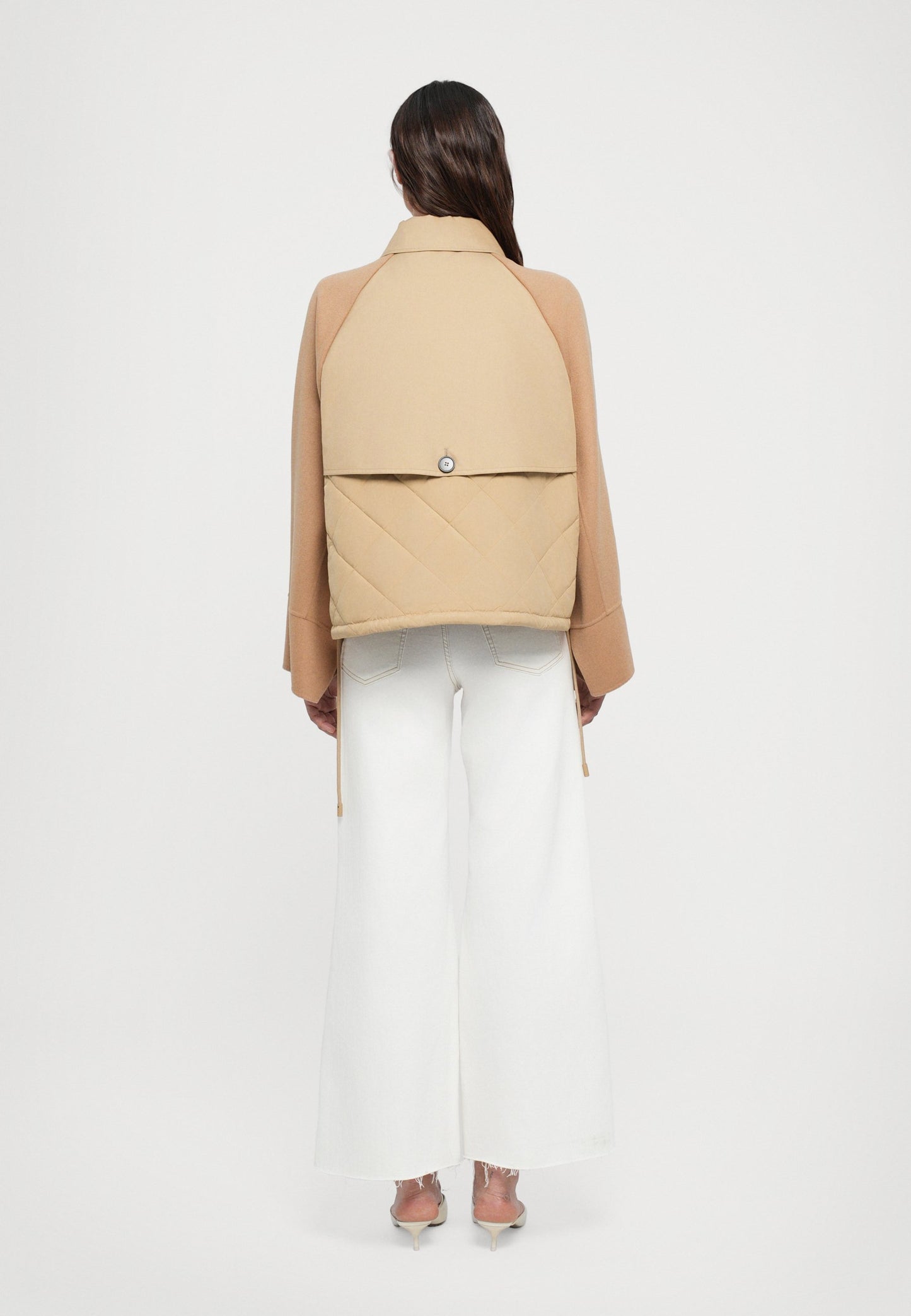 MM Gabardine Double Breasted Trench Short Coat Jacket