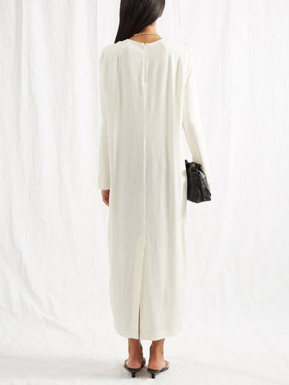 TOT Dropped-Shoulder Viscose Midi Dress