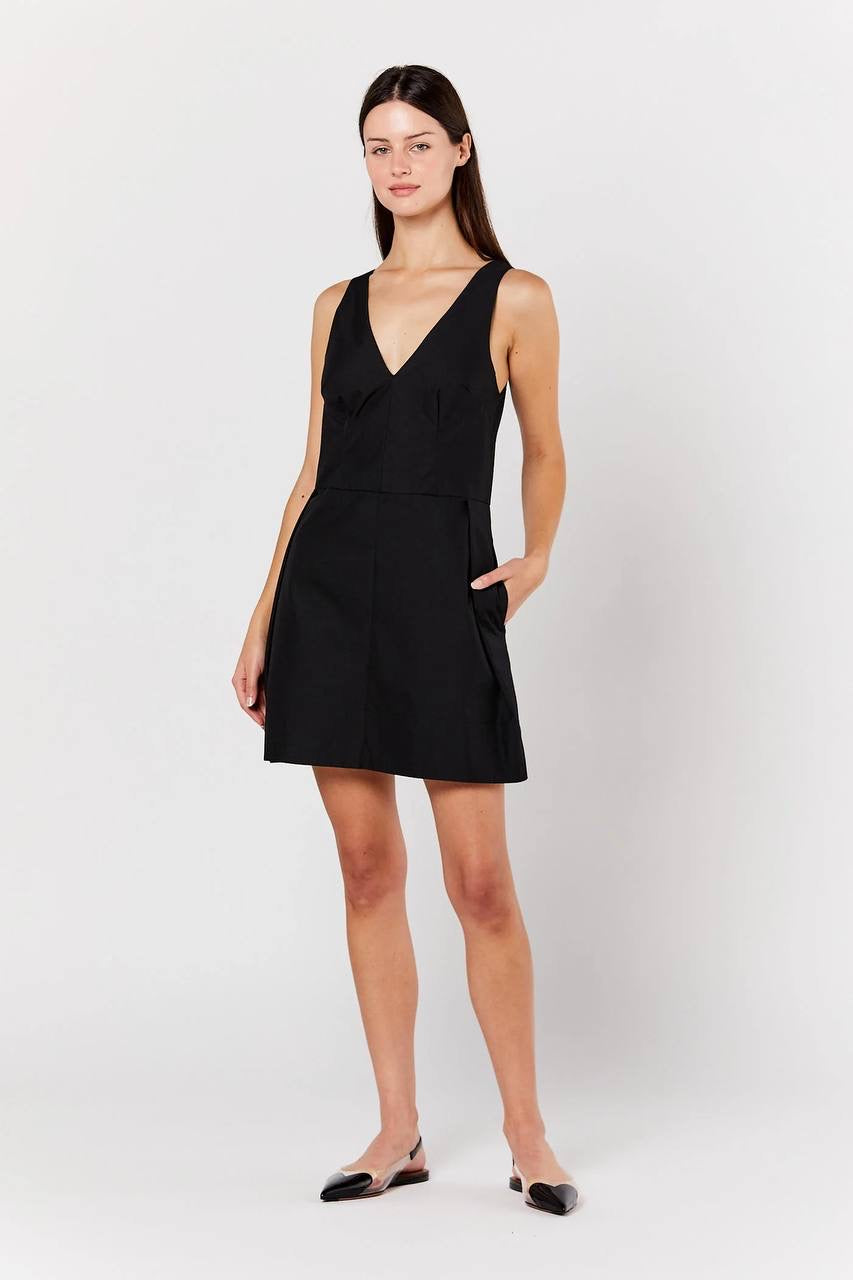 LM Davey V-Neck Cotton-blend Mini Dress