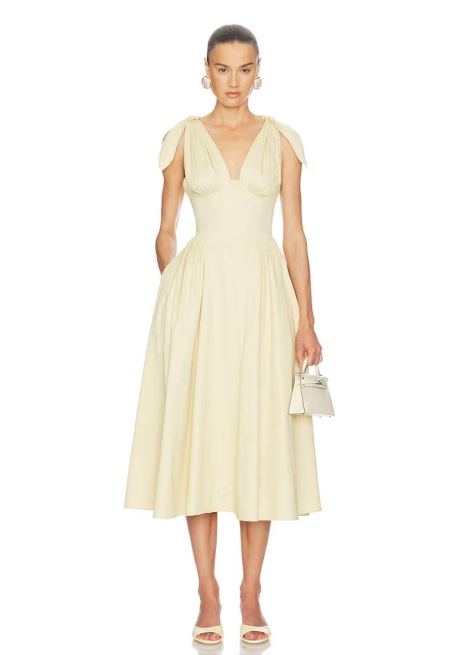HS Fairweather Cotton Ribbon-strap Midi Dress