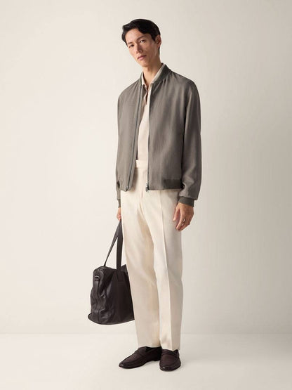 ZN Men’s Oasi Lino Linen Bomber Jacket (cotton-silk lined)
