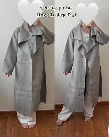 4 Colors! TOT Annecy Signature Wool-Cashmere Coat in Black | Grey | Two-tone Camel | Charcoal