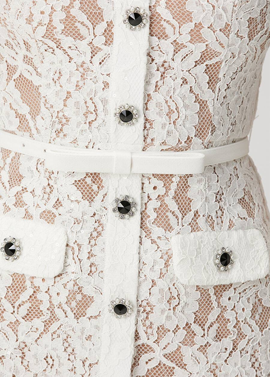 SP White Cocktail Lace Midi Dress