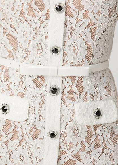 SP White Cocktail Lace Midi Dress