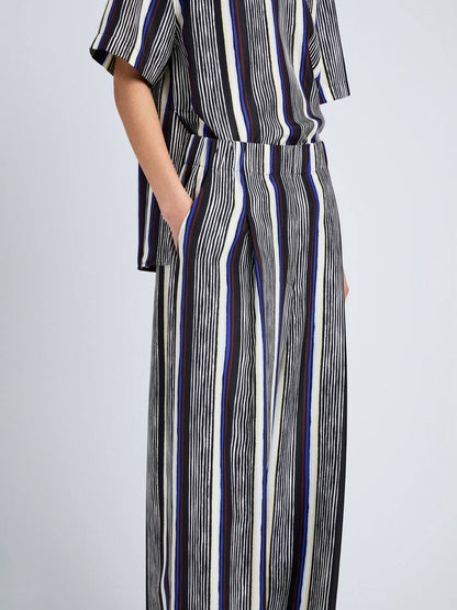 PS Amira Silk Shirt | Drawstring Pants | Striped Set