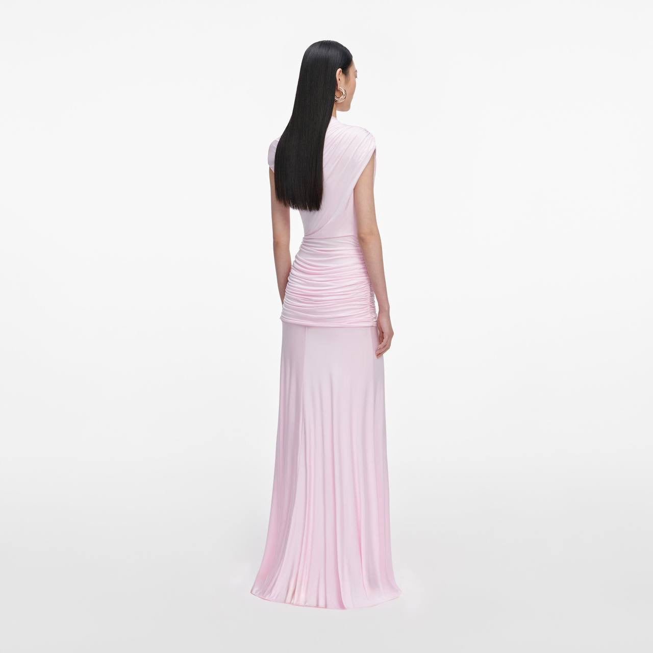 SP Pink Jersey Draped Maxi Dress