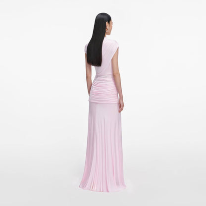 SP Pink Jersey Draped Maxi Dress