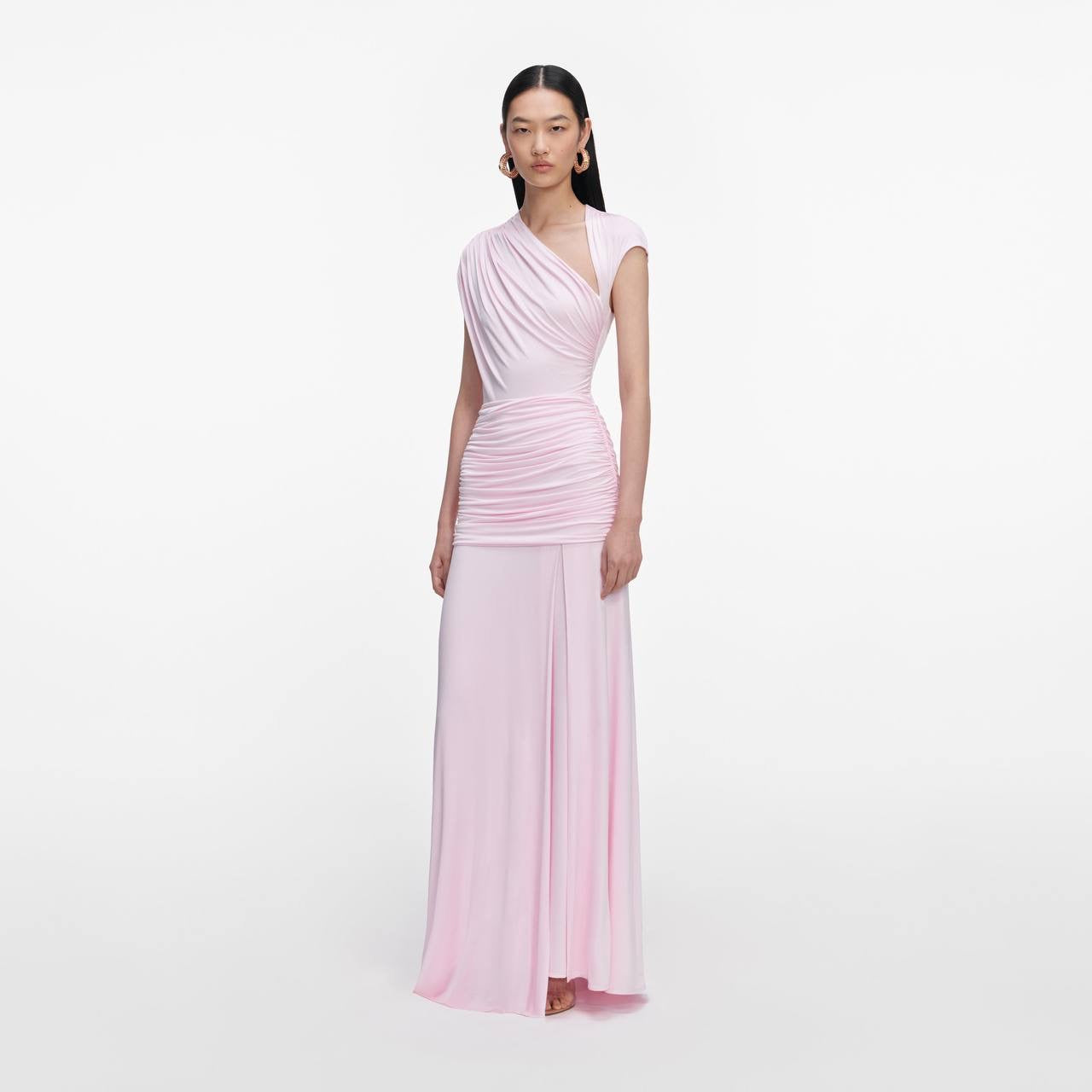 SP Pink Jersey Draped Maxi Dress