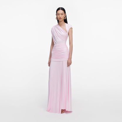 SP Pink Jersey Draped Maxi Dress