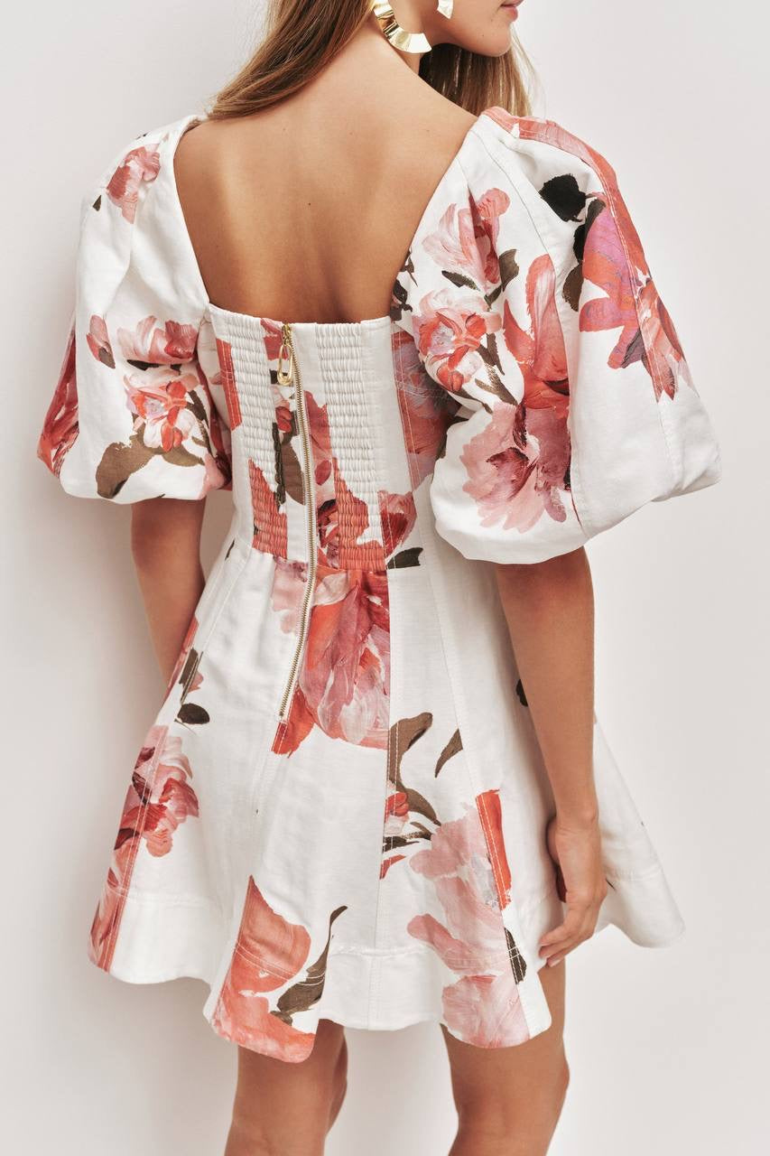 AJ Moderna Linen-Viscose Mini Dress