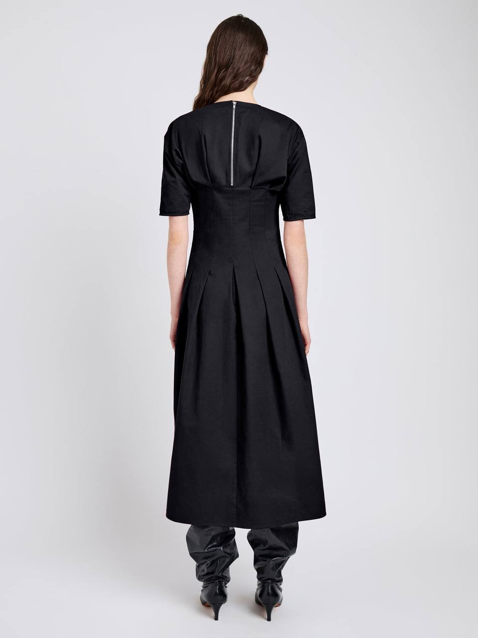 PS Ainsley Pleated Brushed Cotton Blend Twill Midi Dress