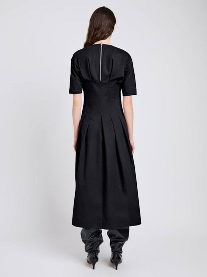PS Ainsley Pleated Brushed Cotton Blend Twill Midi Dress