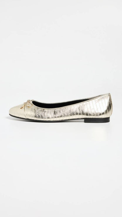 TB Quilted Bow Ballet Flats