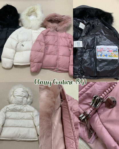 MC Mino Hooded Down Jacket with Detachable Goat Fur Trim