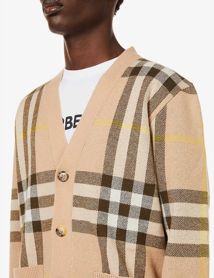 BBR Men’s / Unisex Wilmore Checked Wool Cashmere Cardigan