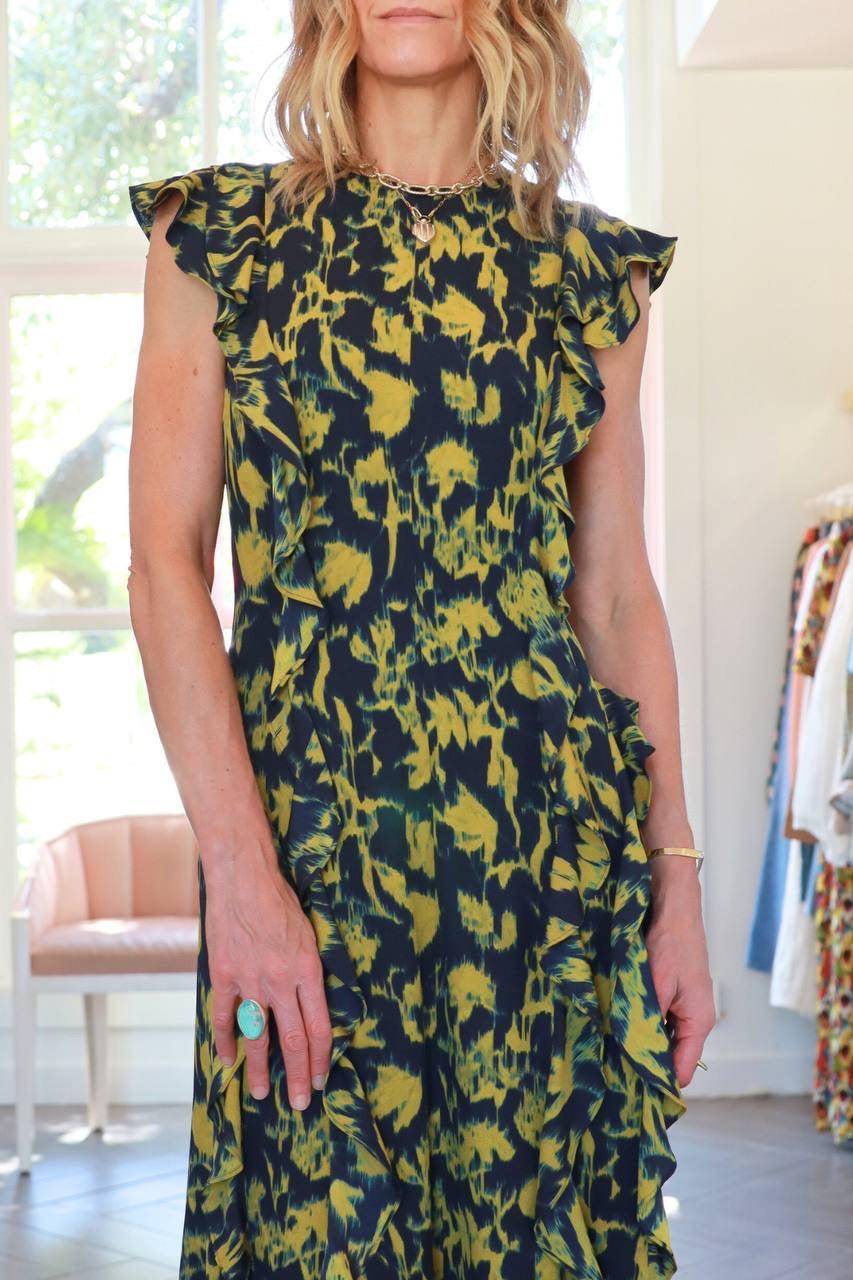 UJ Flo Viscose Ruffle Midi Dress