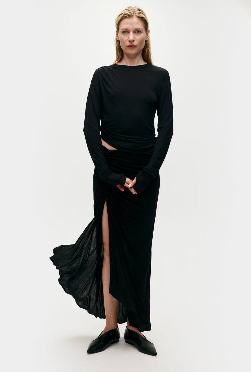 SALE! SL Jersey Modal-silk Drape Long Sleeved Top