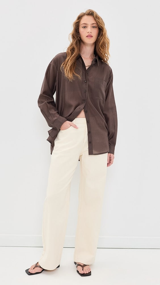 4 Colors! Ref Eli Sheer Oversized Shirt