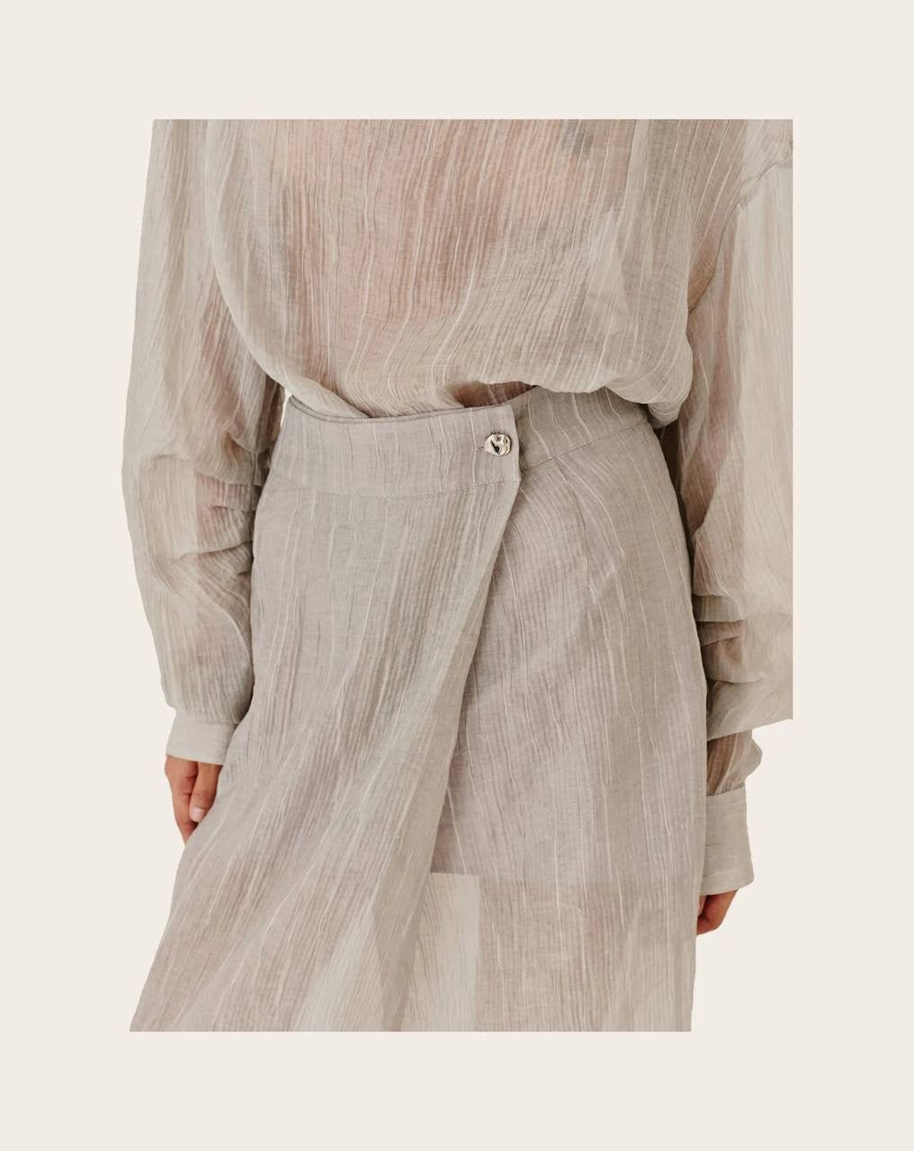 TG Delfi Sheer Grey Blouse | Skirt