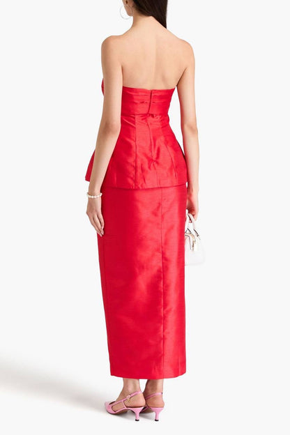 NC Strapless Draped Shantung Top