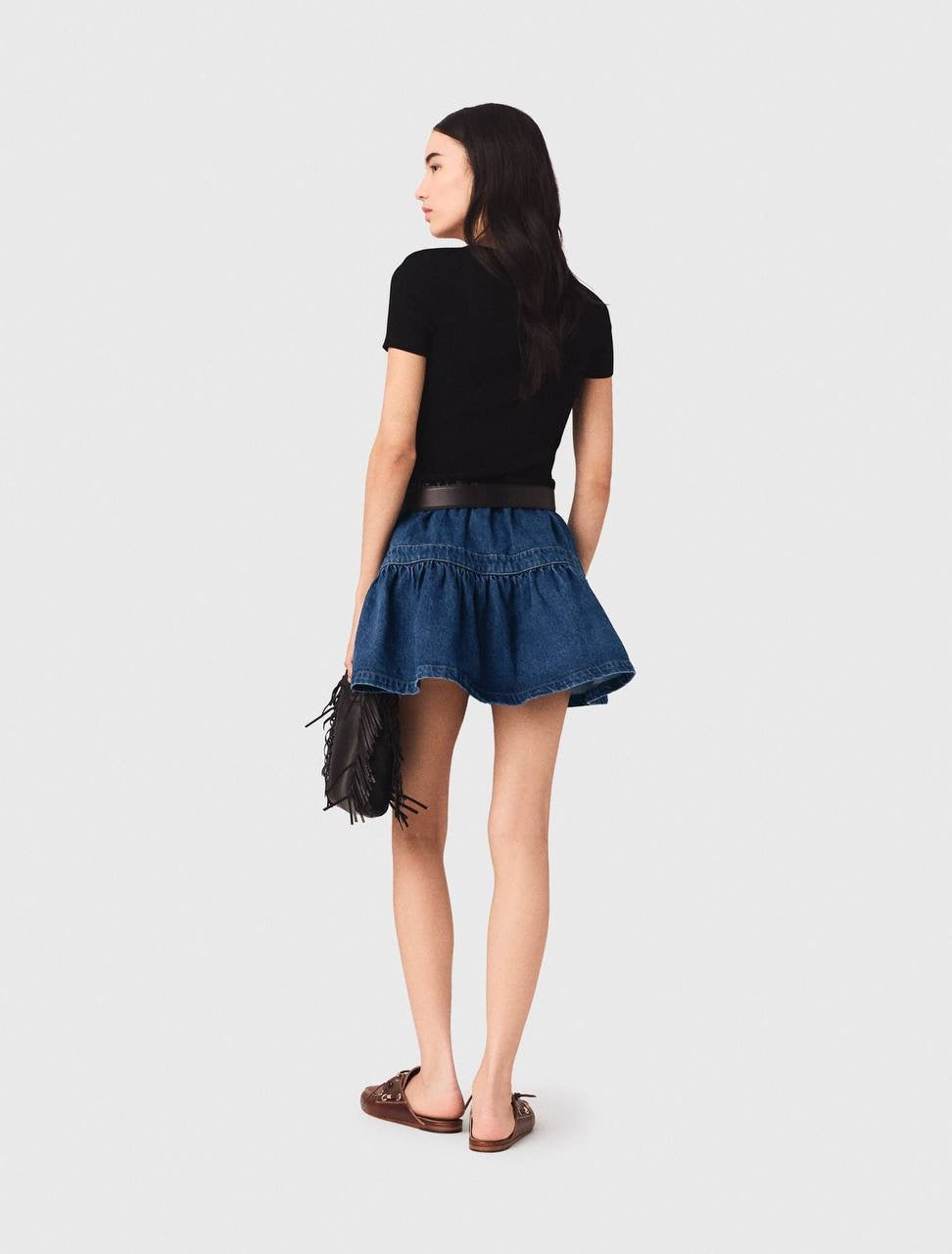 MJ Moka Rib Knit Sweetheart Shirt Top