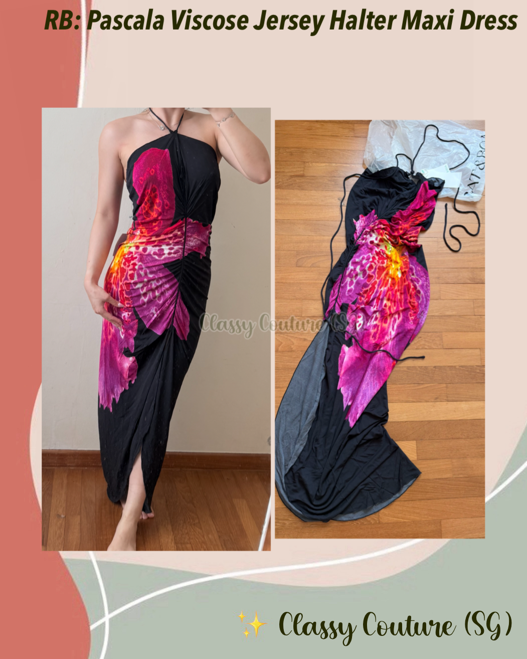 Restock! RB Pascala Viscose Jersey Halter Maxi Dress