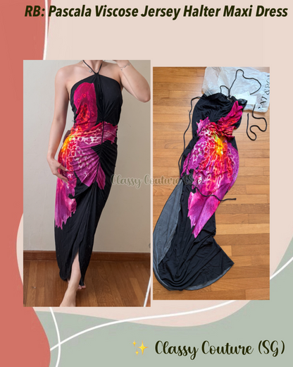 Restock! RB Pascala Viscose Jersey Halter Maxi Dress