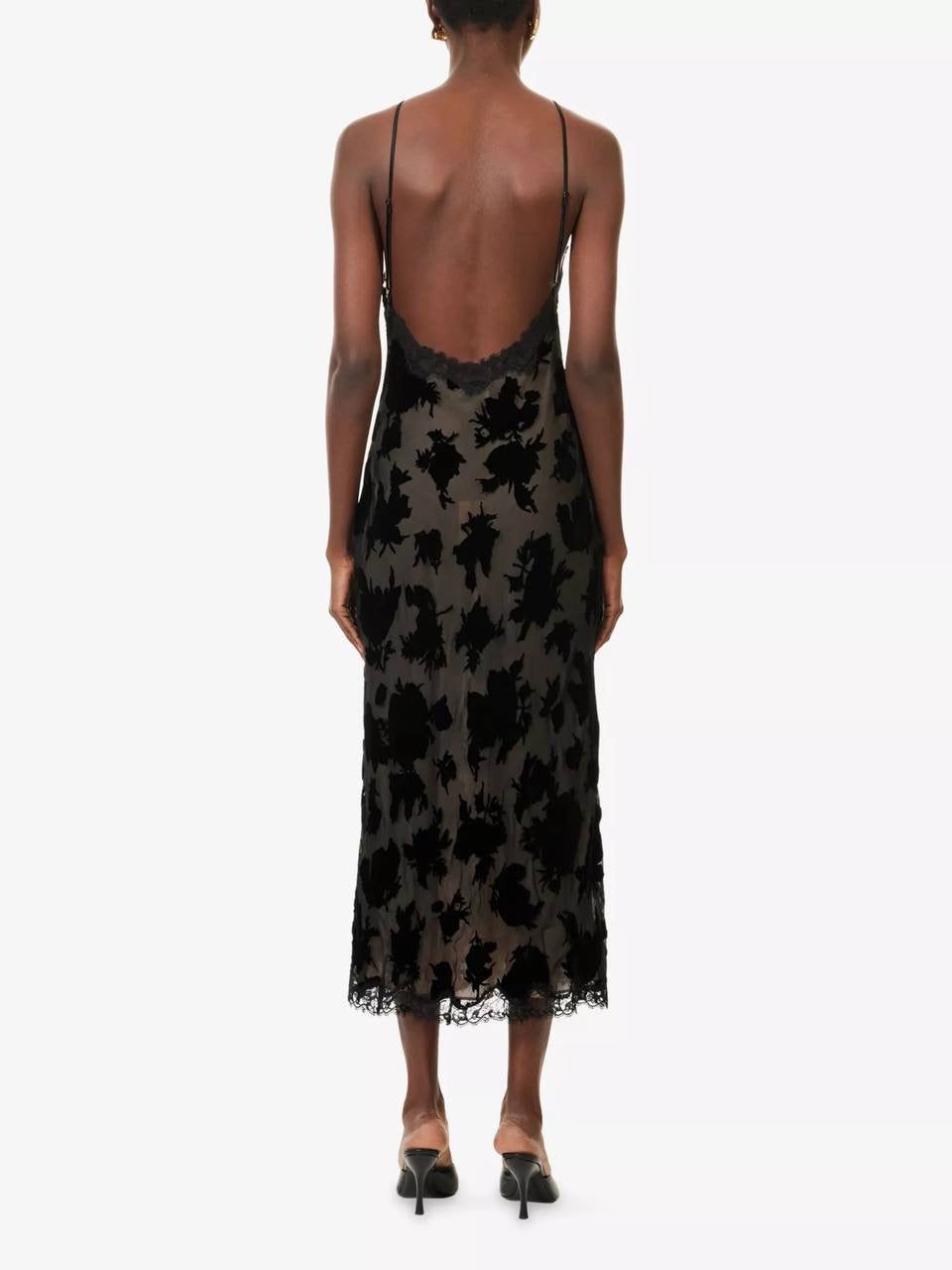 RX Harlan Velvet Devoré | Hayley Viscose-Silk Halter Midi Dress
