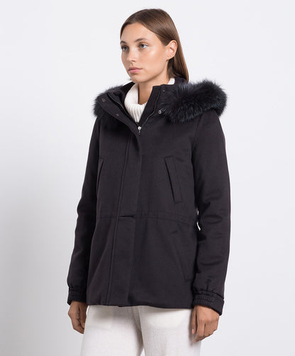 LP Icery Cashmere Short Jacket with Fox Fur Trim