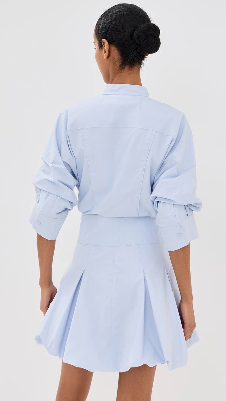 3 Colors! SK Effie Bubble Cotton-blend Mini Dress Shirtdress