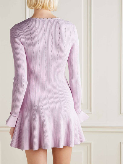 SP Pink Pearl Trim Knit Mini Dress