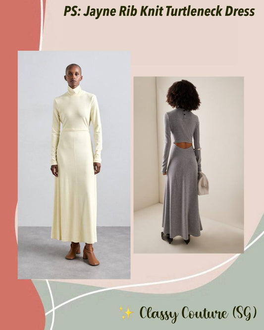 PS Jayne Rib Knit Turtleneck Midi Dress