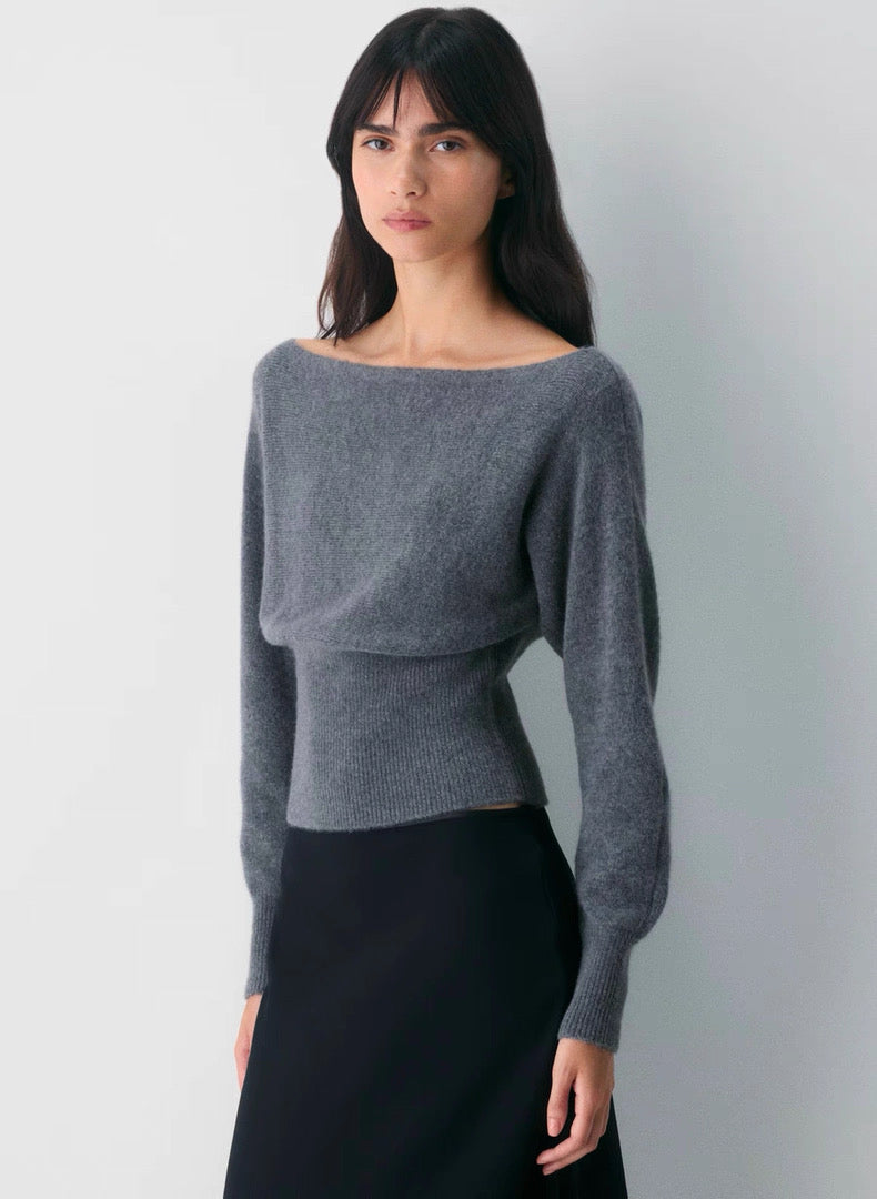 4 Colors! ARZ Crescendo Boat Neck Viscose-blend Wonder Yarn Ribbed Knit Sweater